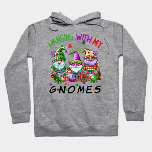 Funny Christmas Gnome Hanging With My Gnomies Family Pajamas Hoodie